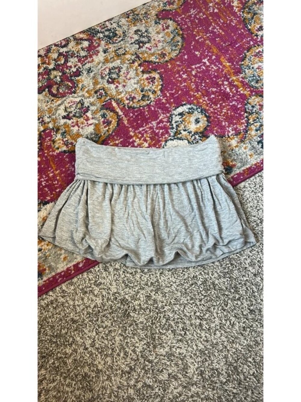 Grey fold over skirt